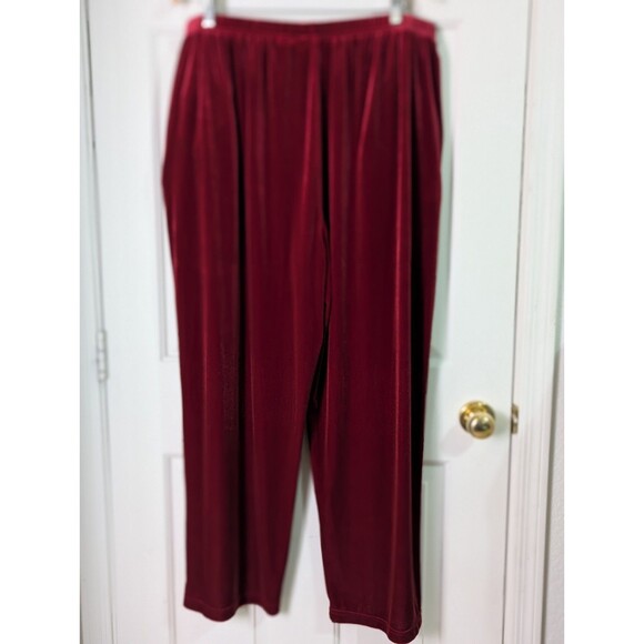 VTG Preview International Velour Track Suit Womens 3X Red Pockets Stretch V Neck - Picture 11 of 11